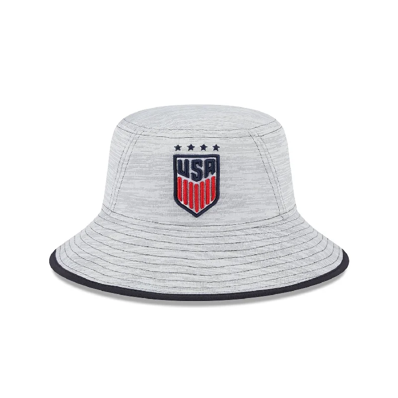 Custom Hat For Seasonal Leagues-Men's New Era USWNT Bucket Tech Heather