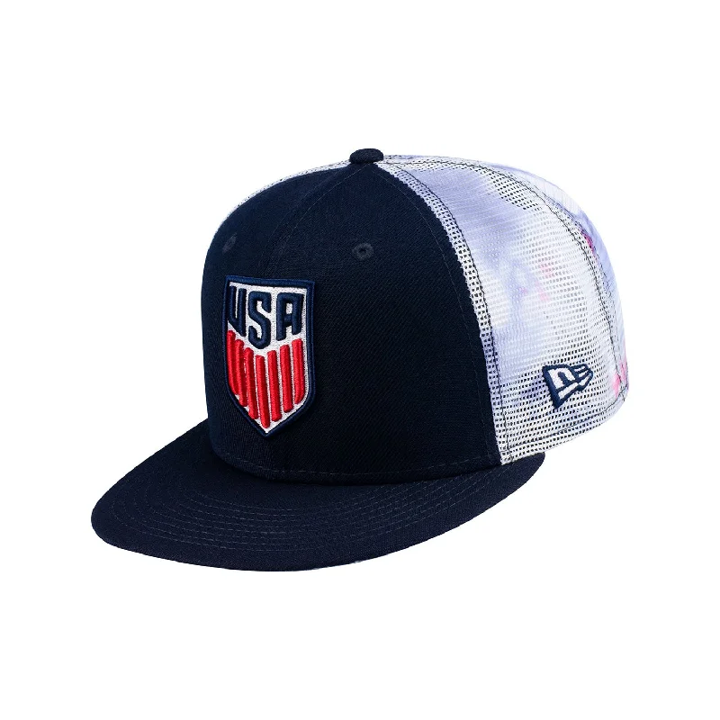 Custom Hat For Official League Apparel-New Era USA 9Fifty Trucker Mesh Tie Dye Snap Back